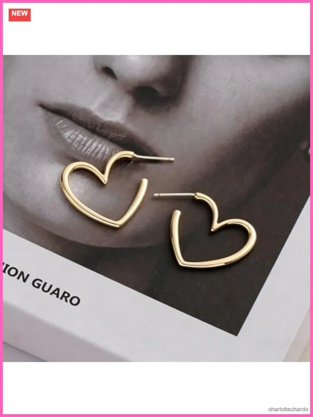 14K Gold Plated Heart Hoop Earrings Huggie Hoops Hypoallergenic